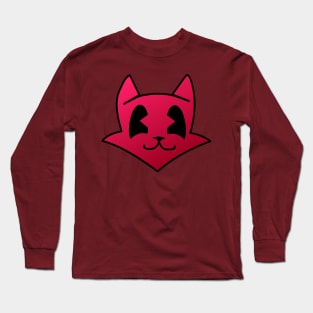 Happy Kitty Red and Black Long Sleeve T-Shirt